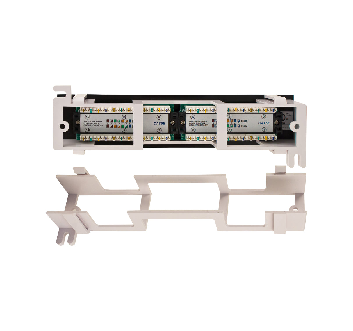 Vertical Cable (12 Port Mini Patch Panel CAT5e Wall Mount ) Mini Patch Panel Wall Mount, CAT5e, 12 port