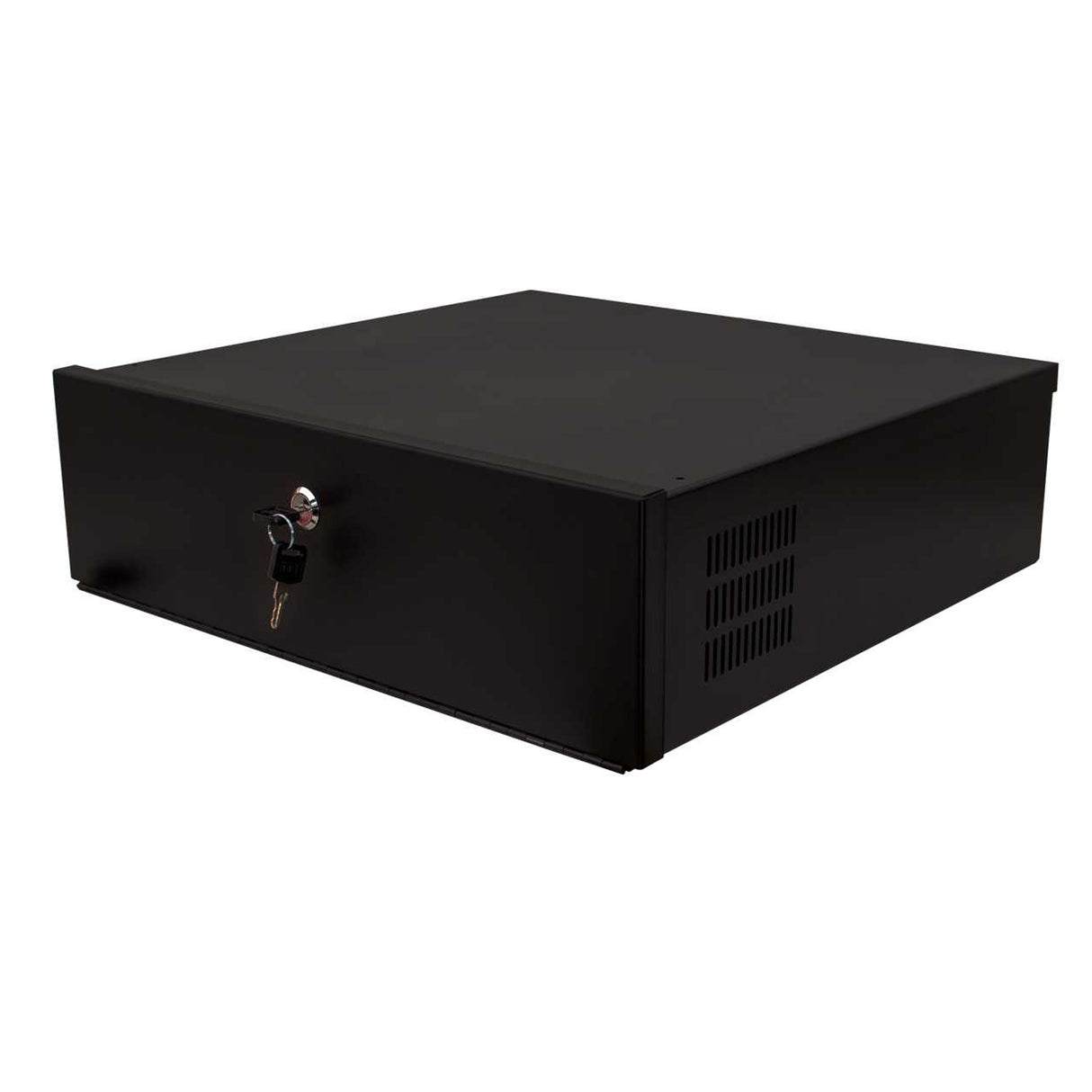 Vertical Cable (Lockbox) DVR/NVR Security, w/ AC Fan, Black, Small / Medium / Large