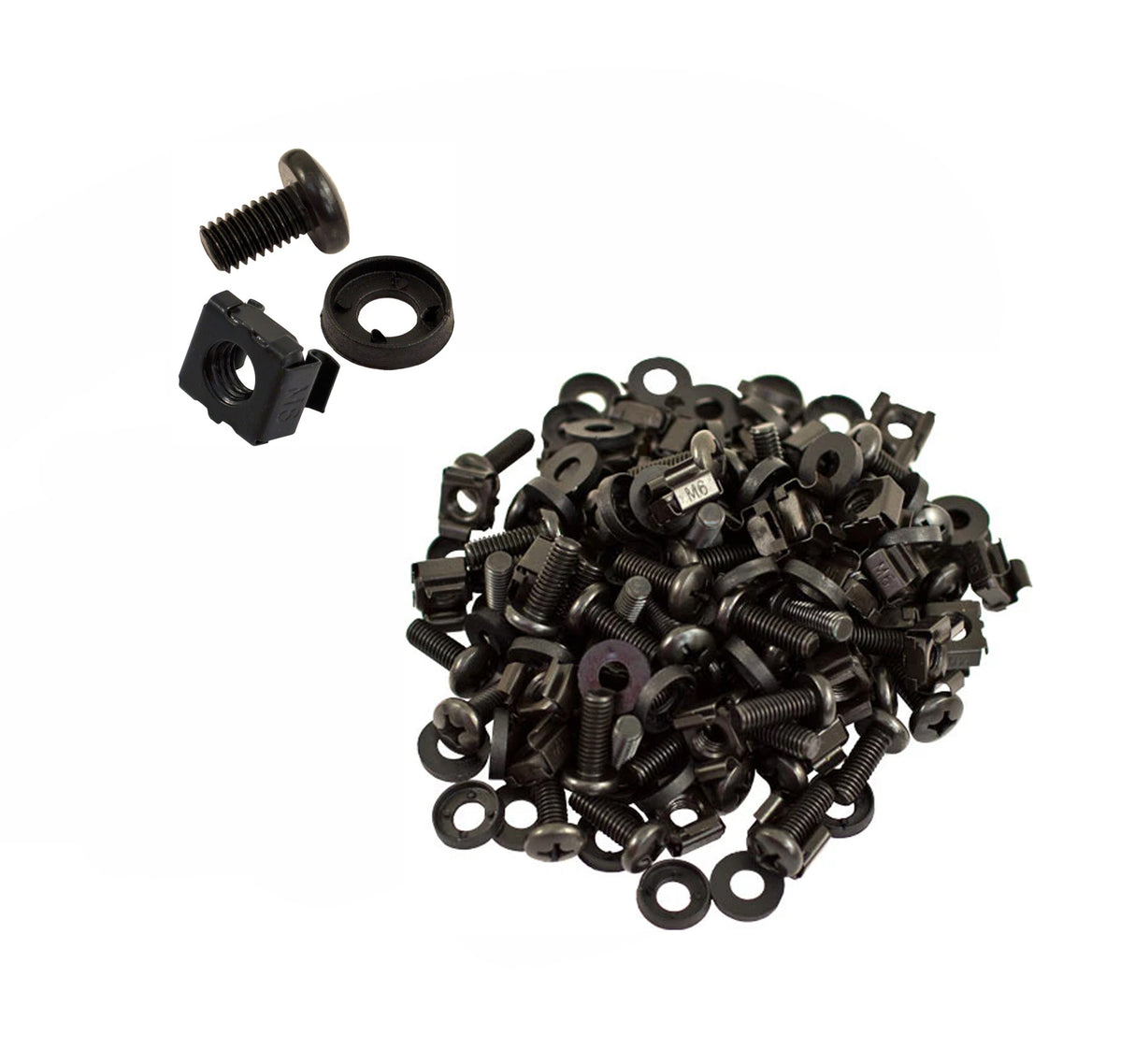 Vertical Cable (Rack Screws) 50 washers, 50 M6 screws, and 50 M6 cage nuts, 50 Pack