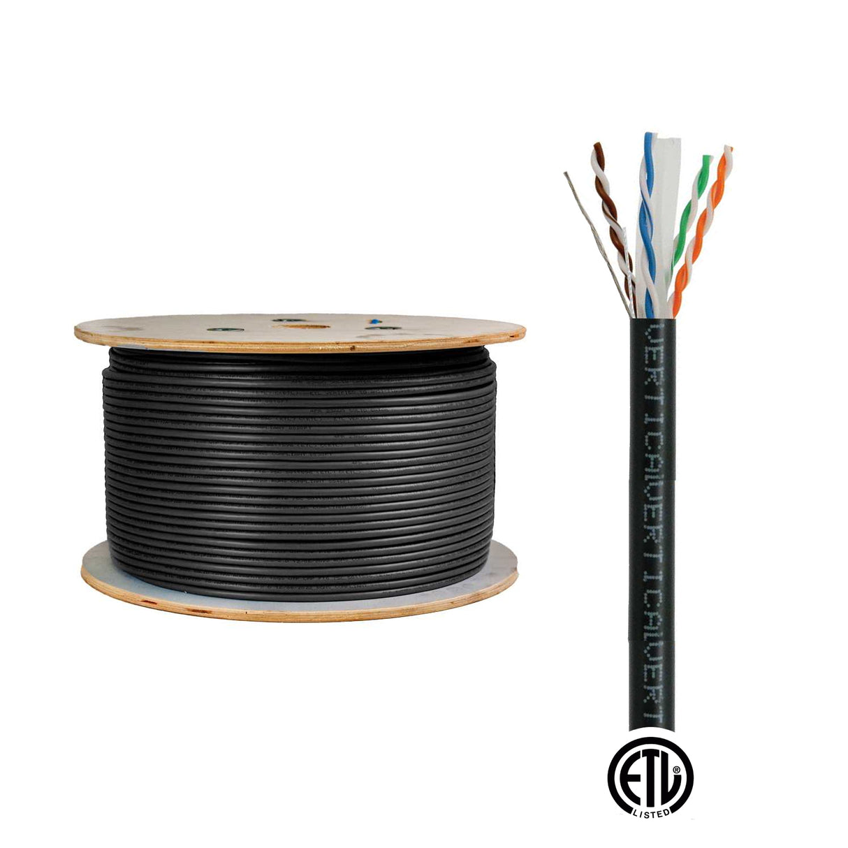 Vertical Cable (CAT6A Plenum) 23AWG, Solid Bare Copper, 550 MHz, Spool, 1000ft, Blue