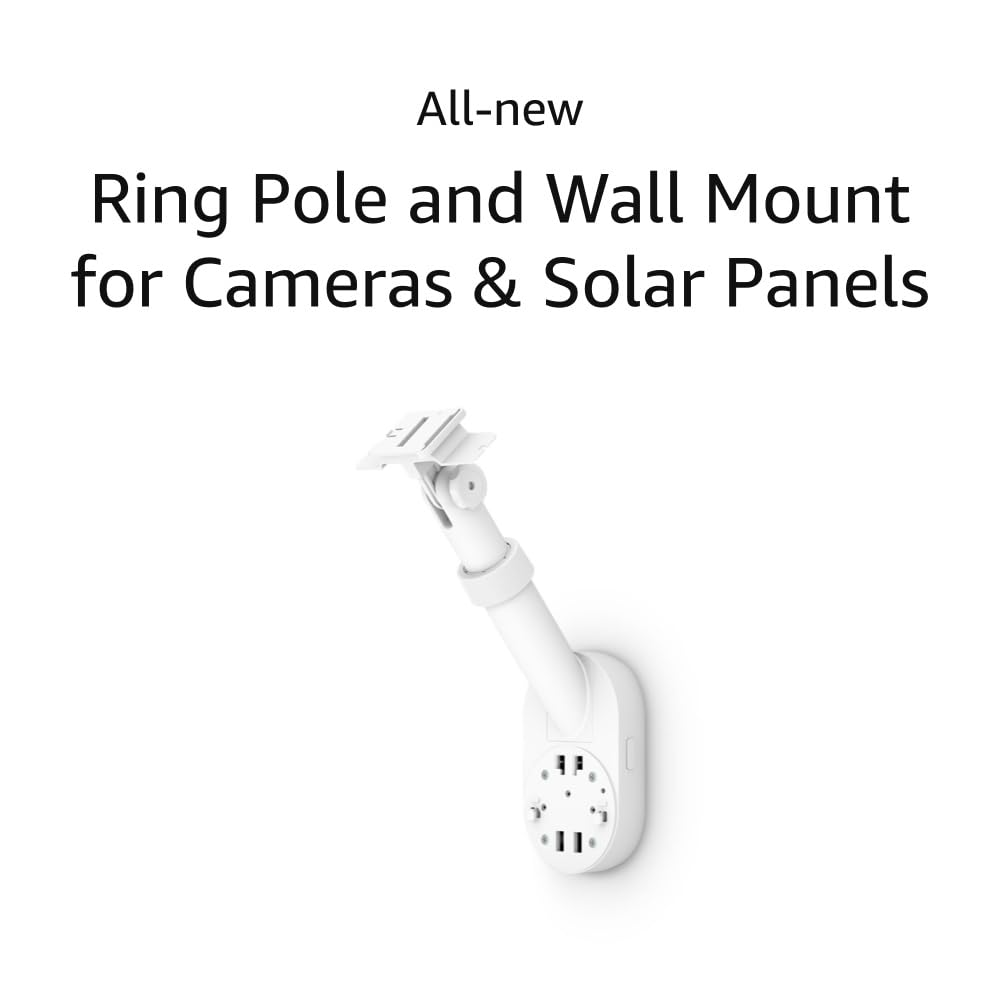 Ring Pole and Wall Mount for Cameras and Solar Panels (Black / White)