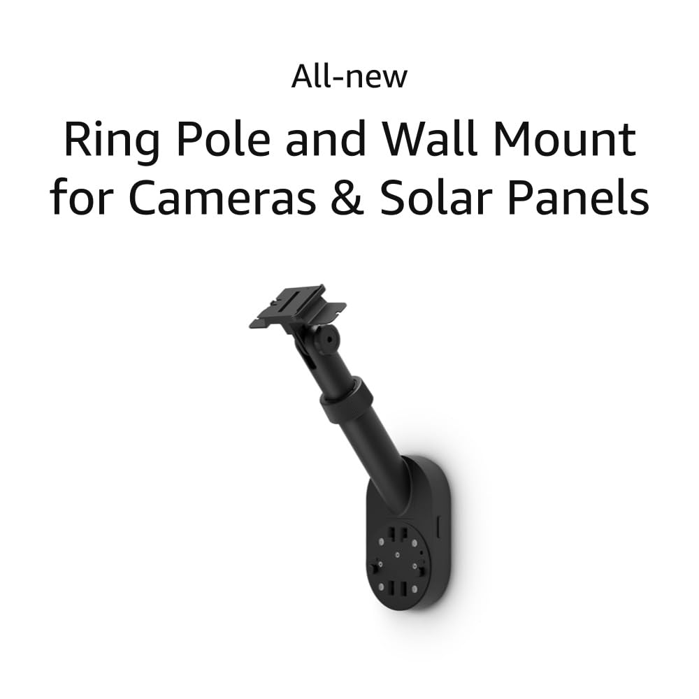 Ring Pole and Wall Mount for Cameras and Solar Panels (Black / White)