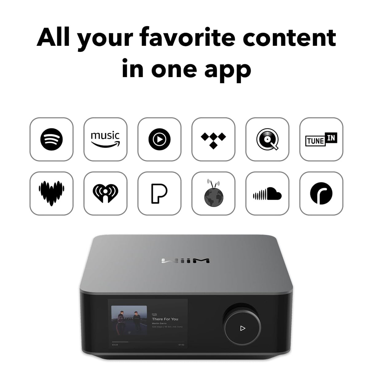 WIIM Amp Ultra Music Streamer & Amplifier, 3.5 Touchscreen, Space Gray