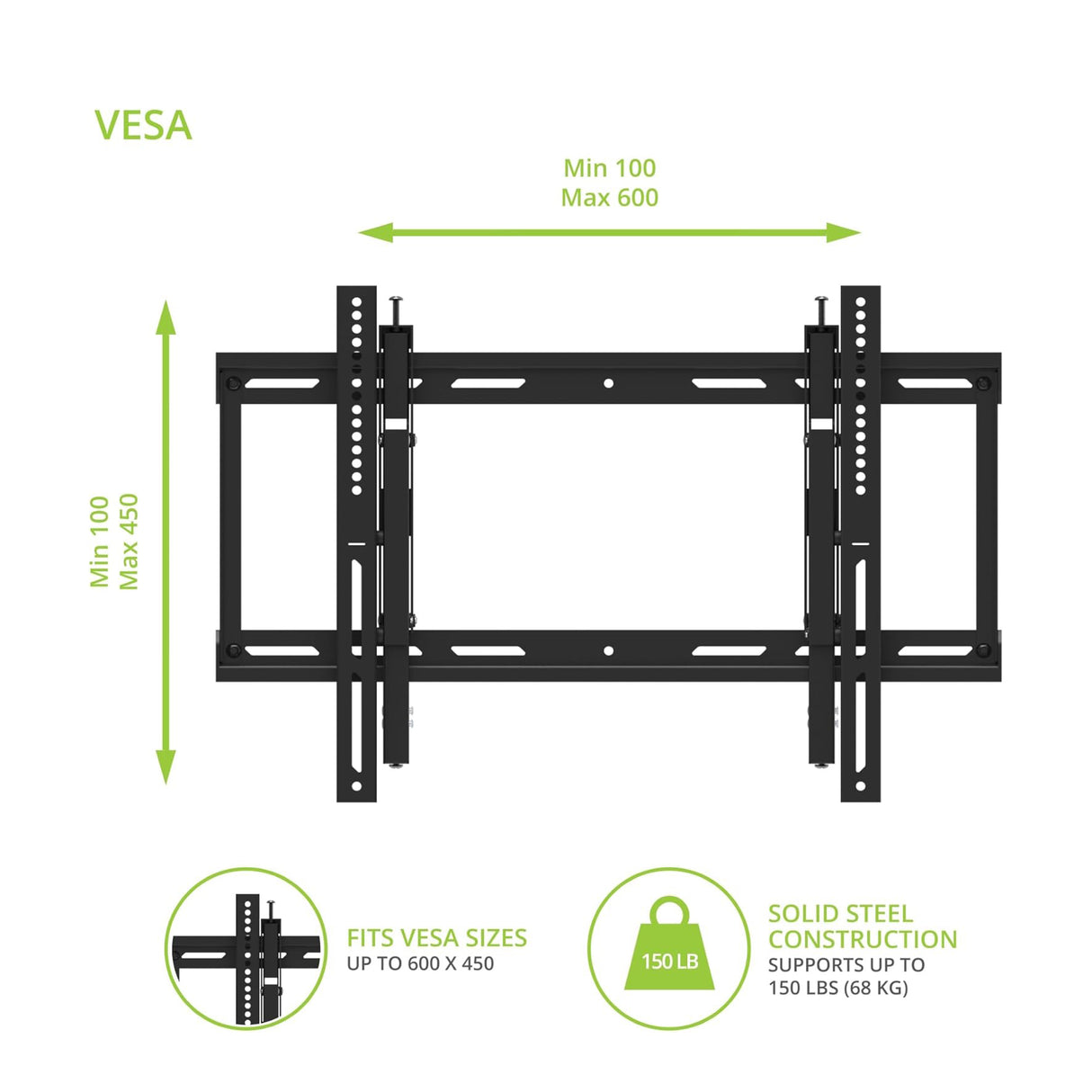 Kanto TE300, Extendable Tilting TV Wall Mount for 43" - 90" TVs