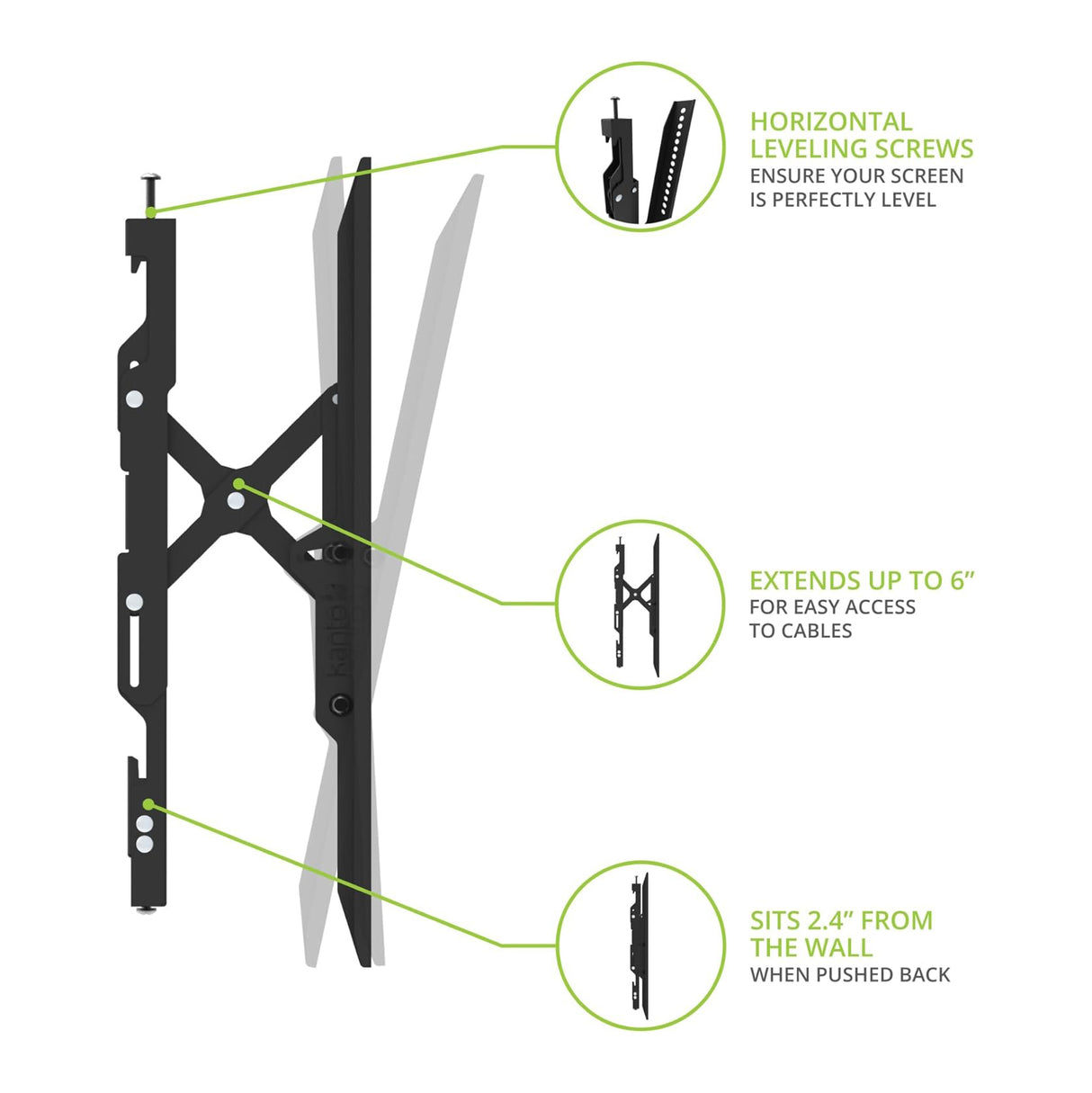 Kanto TE300, Extendable Tilting TV Wall Mount for 43" - 90" TVs