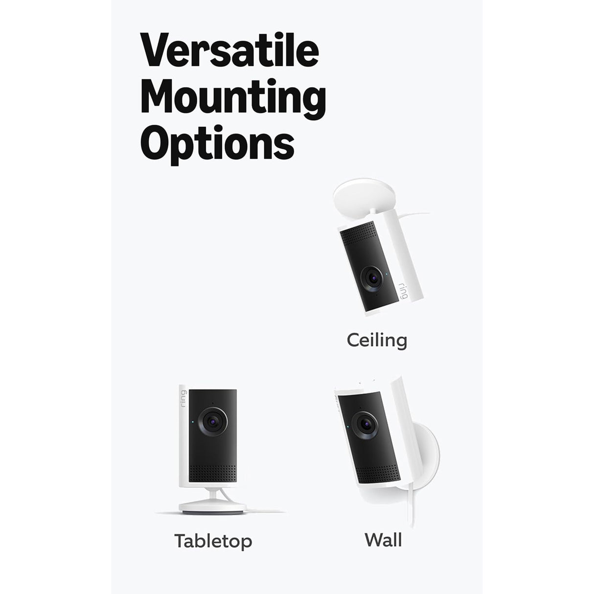 Ring Indoor Cam Plus 2k, 4x Enhanced Zoom, Low-Light Sight, (White / Black)