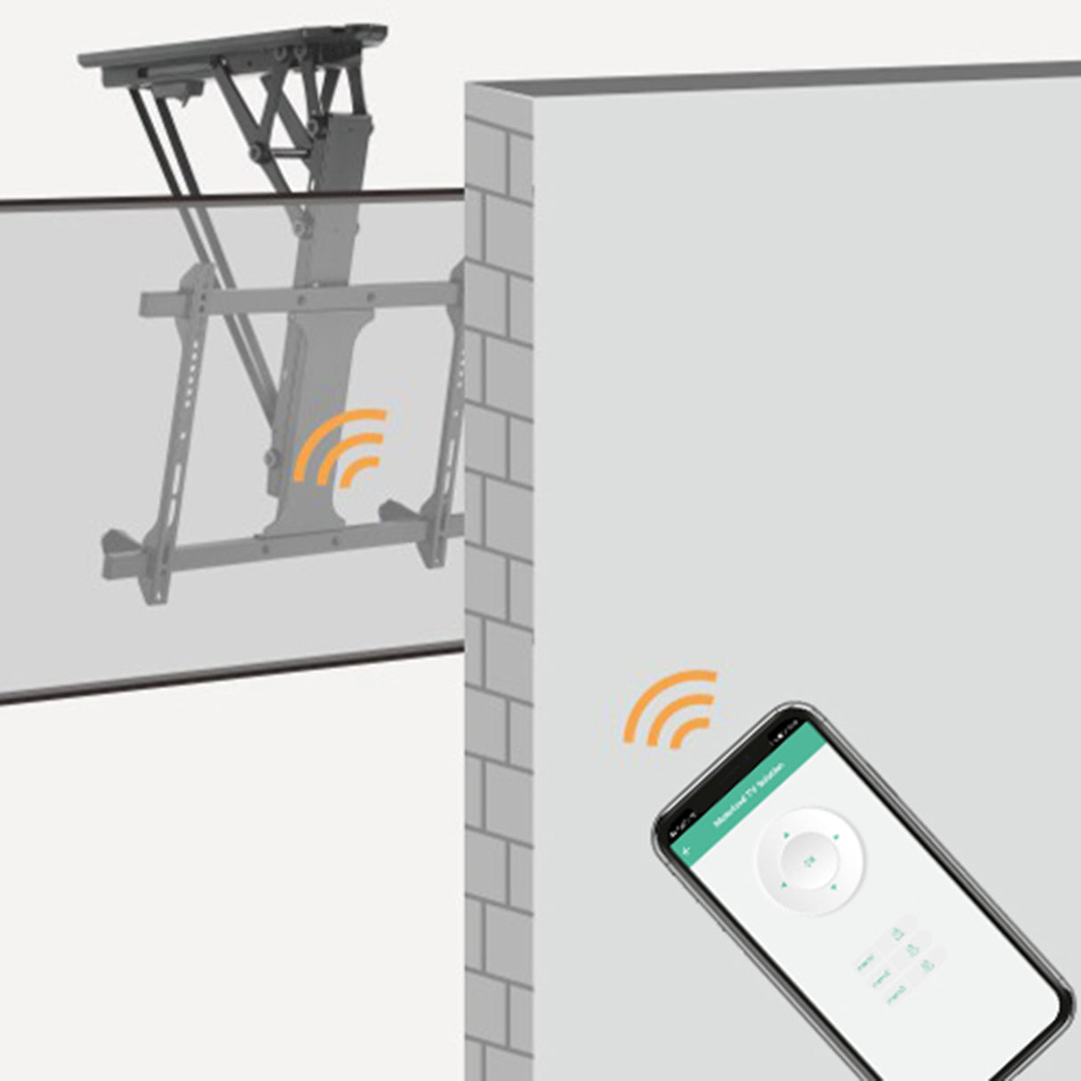 Rhino Mounts FDM3270, Motorized Flip Down Ceiling Mount 32" - 70" , Controled by Tuya APP, Up to 77lbs / Profile: 4.3".