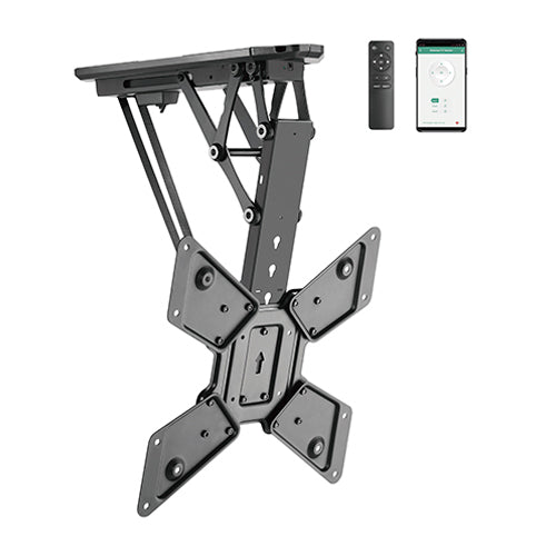 Rhino Mounts FDM2355, Motorized Flip Down Ceiling Mount 23" - 55" , Controled by Tuya APP, Up to 66lbs / Profile: 4.3".