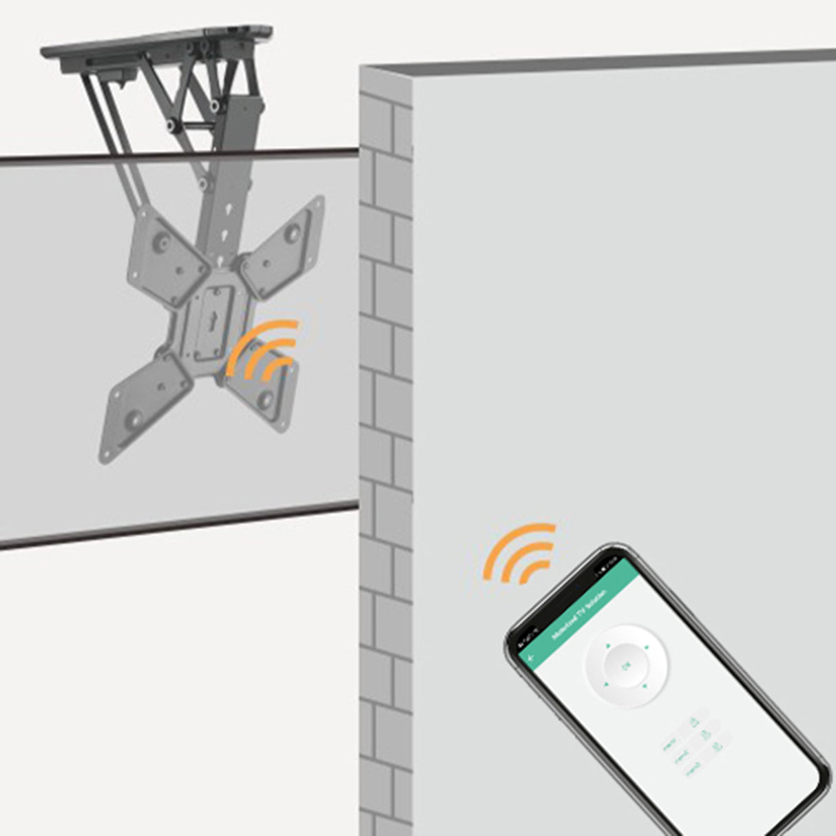 Rhino Mounts FDM2355, Motorized Flip Down Ceiling Mount 23" - 55" , Controled by Tuya APP, Up to 66lbs / Profile: 4.3".