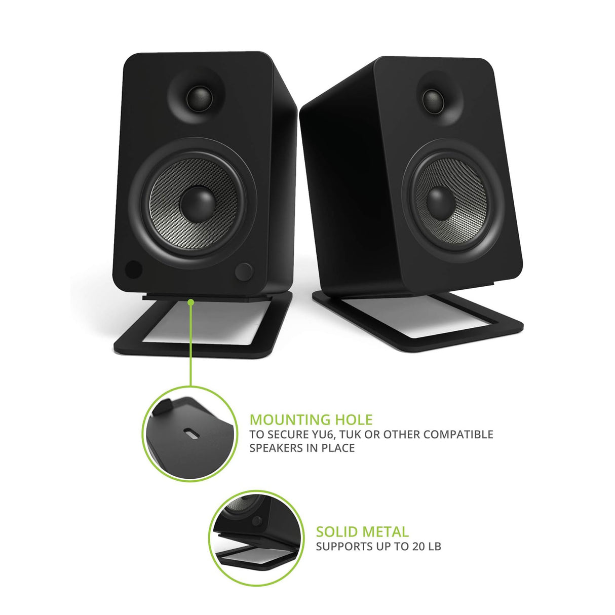 Kanto S6, Angled Desktop Speaker Stands for Large Speakers, Pair