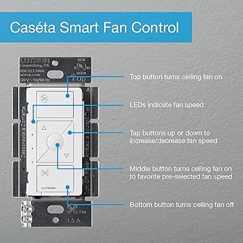 Lutron PD-FSQN-WH, Caseta, Smart Fan Speed Control, White