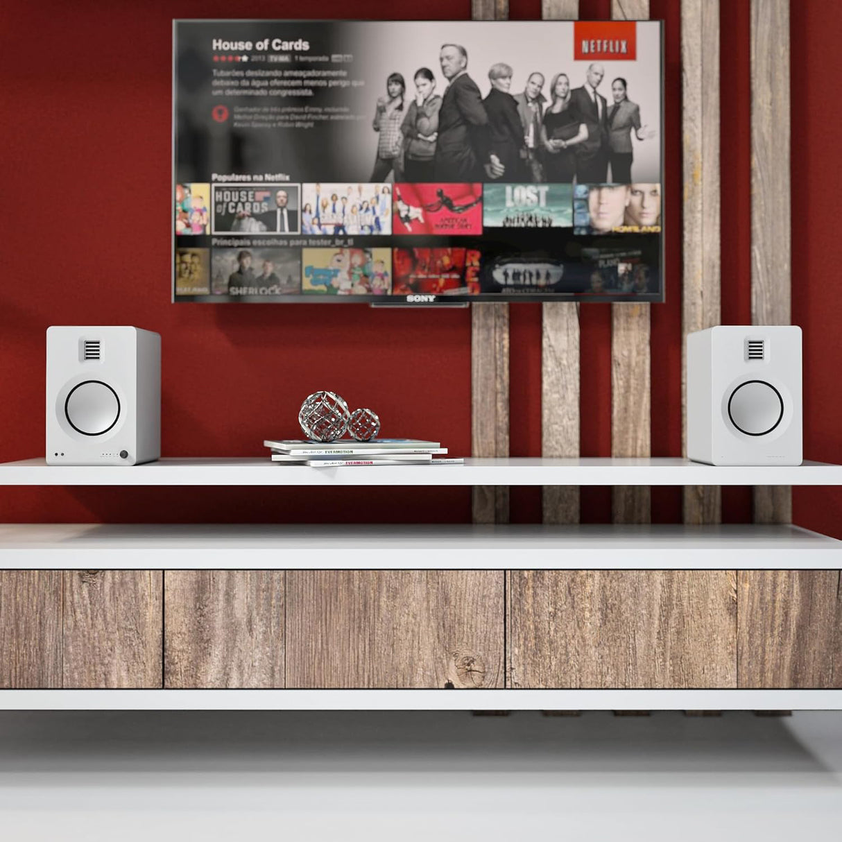 Kanto TUK, 260W Powered Bookshelf Speakers with Headphone Out, USB DAC, Dedicated Phono Pre-amp and Bluetooth, Pair