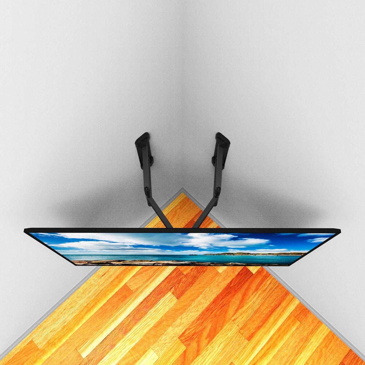 Kanto PDC650, Full Motion Corner TV Mount for 37" - 70" TVs, Compatible with Inner and Outer Corners