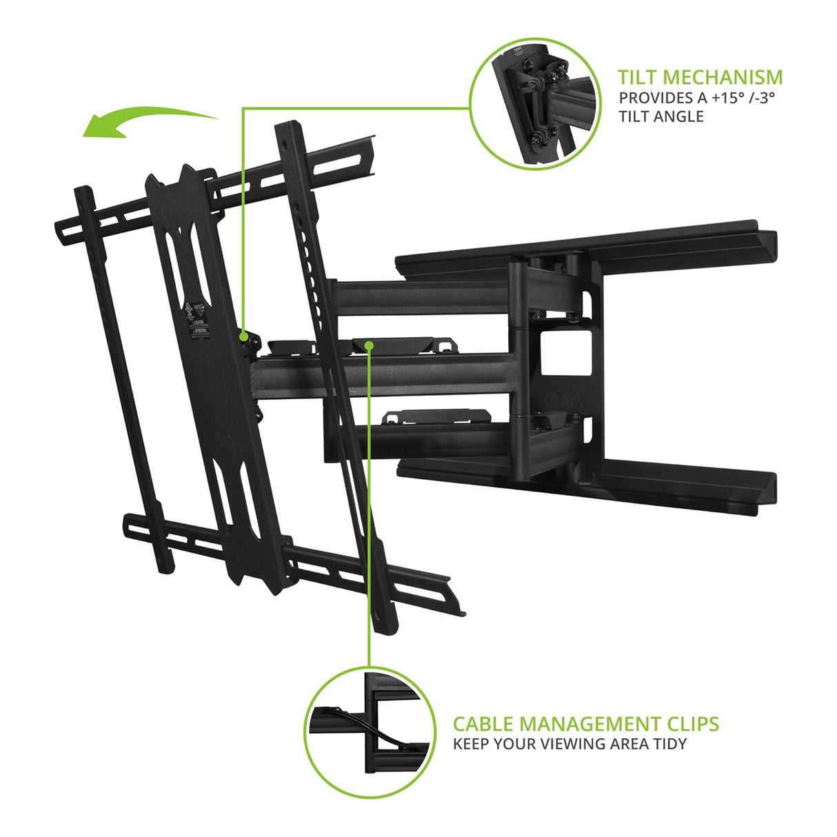 Kanto PDX680, Full Motion TV Wall Mount for 40" - 90" TVs