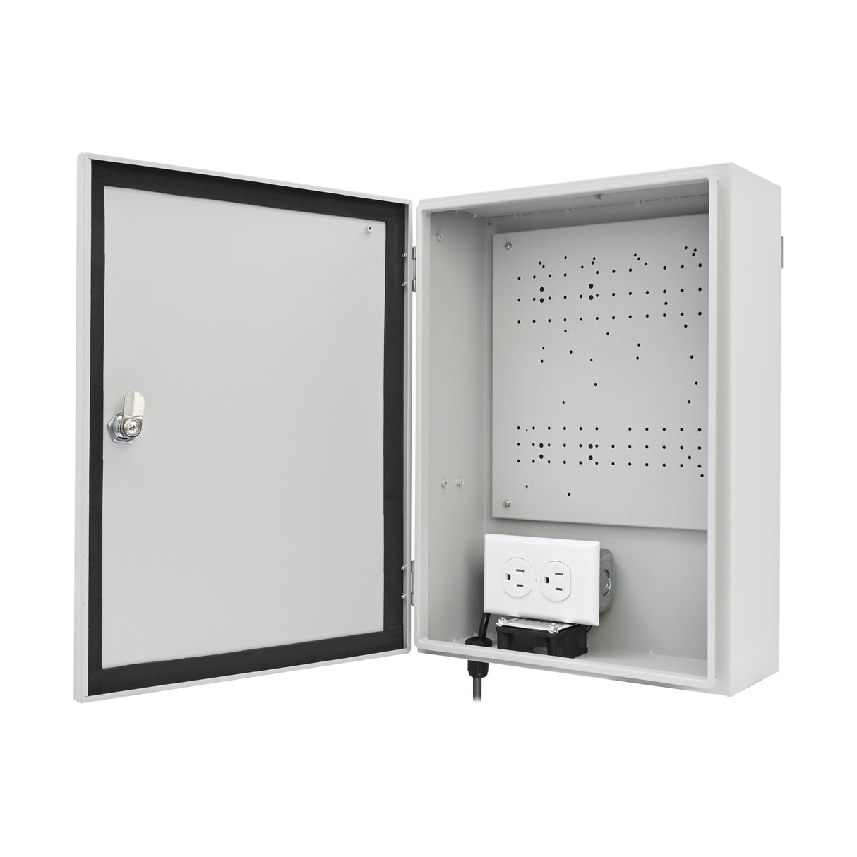 Acegear CT-DB15-WP, Outdoor NeMA Metal Wall Mount enclosure with outlet and AC Fan, 15X10.5X4.5 in, - New Arrival