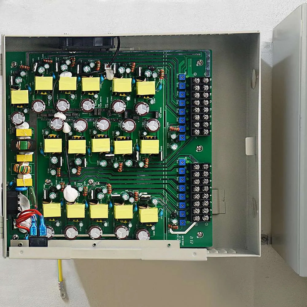 Acegear PBCP121632A-4K, CCTV Power Supply Box 16 Cameras (2 Amp/Channel) 12v 32A