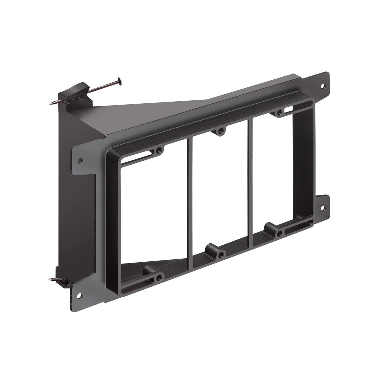 Arlington LVN3, Low Voltage Nail On Mounting Bracket, (3-Gang) Black (EACH)