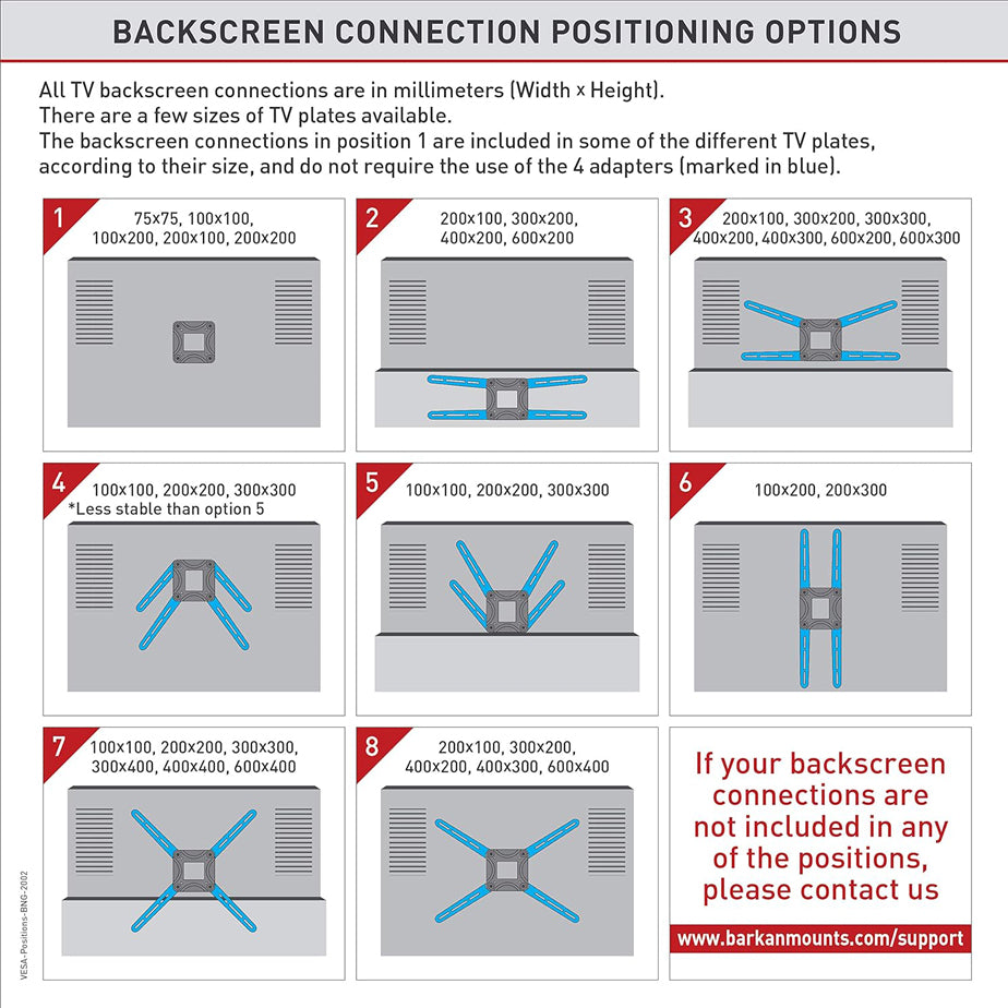 BARKAN L4TVM, Articulating 29" to 65" Full Motion Long 17.3", 4 Movement TV Wall Mount