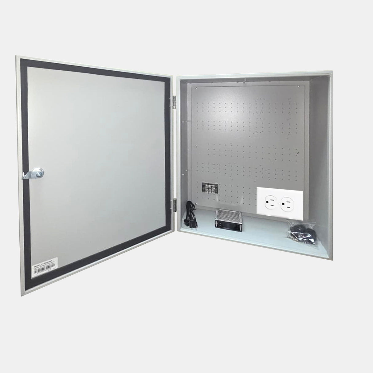 Acegear CT-DB20-WPF, Outdoor NeMA Metal Wall Mnt enclosure, with AC terminal Fan and Outlet, 20X16X8 in - New Arrival