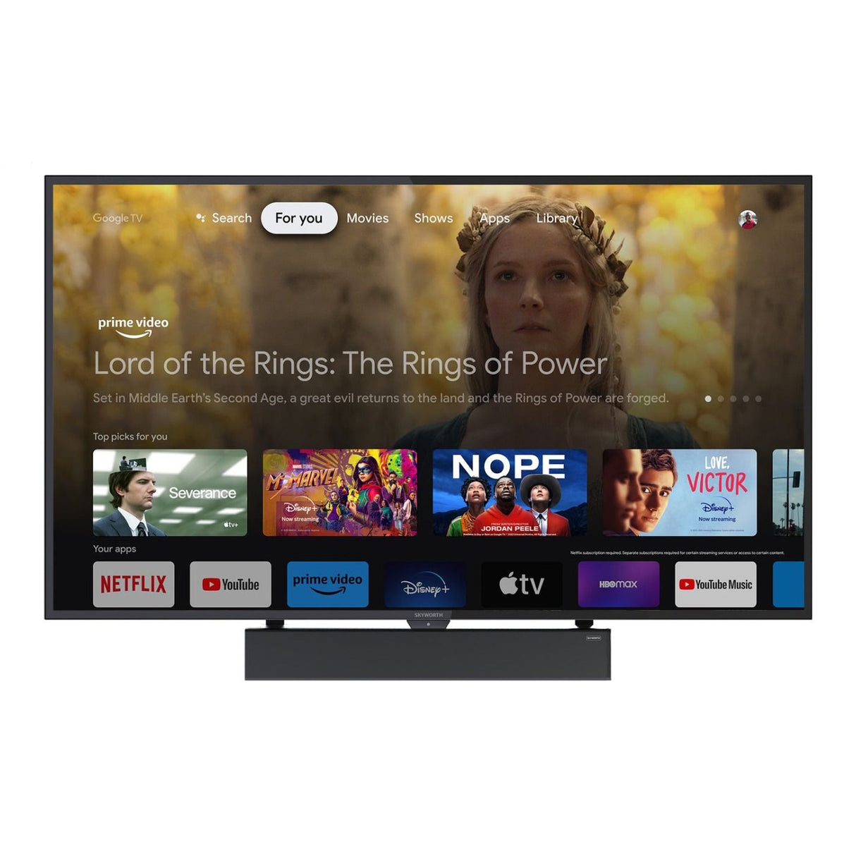 Skyworth CLARUS-S1, 65" / 75" Outdoor IP66, Full Sun Series Mini-LED 4K Google TV with 3,000 Nits, 100 watt 8 channel speaker Soundbar included