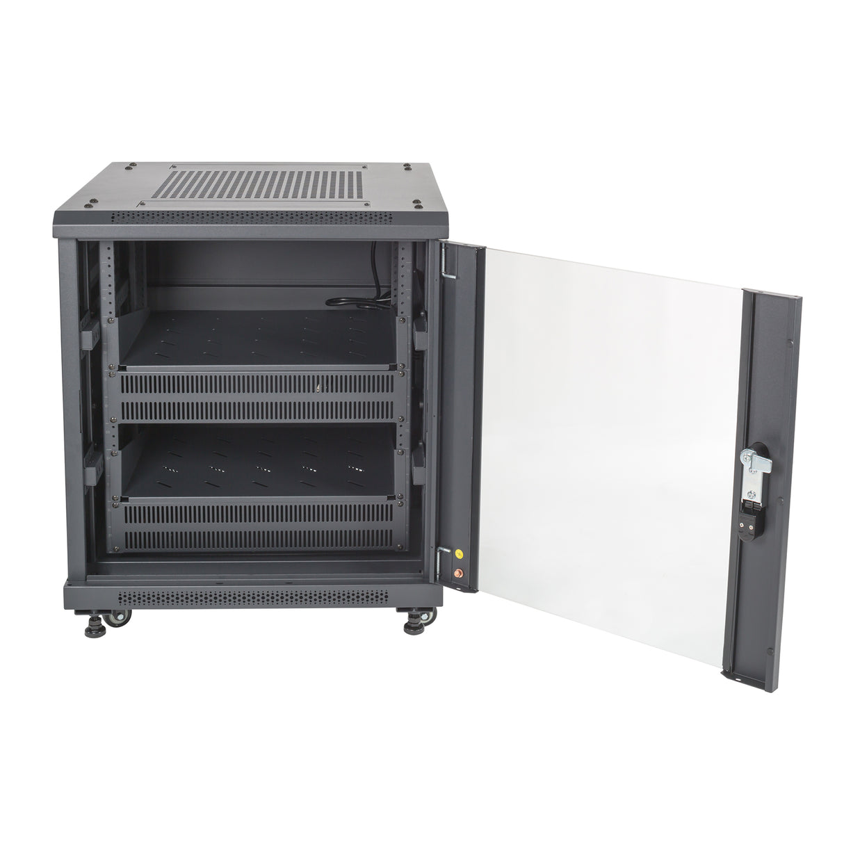 DirectConnect DCRM12U Rack Mount Unit Assembled Includes Shelves, Fans and Casters 23" Deep.