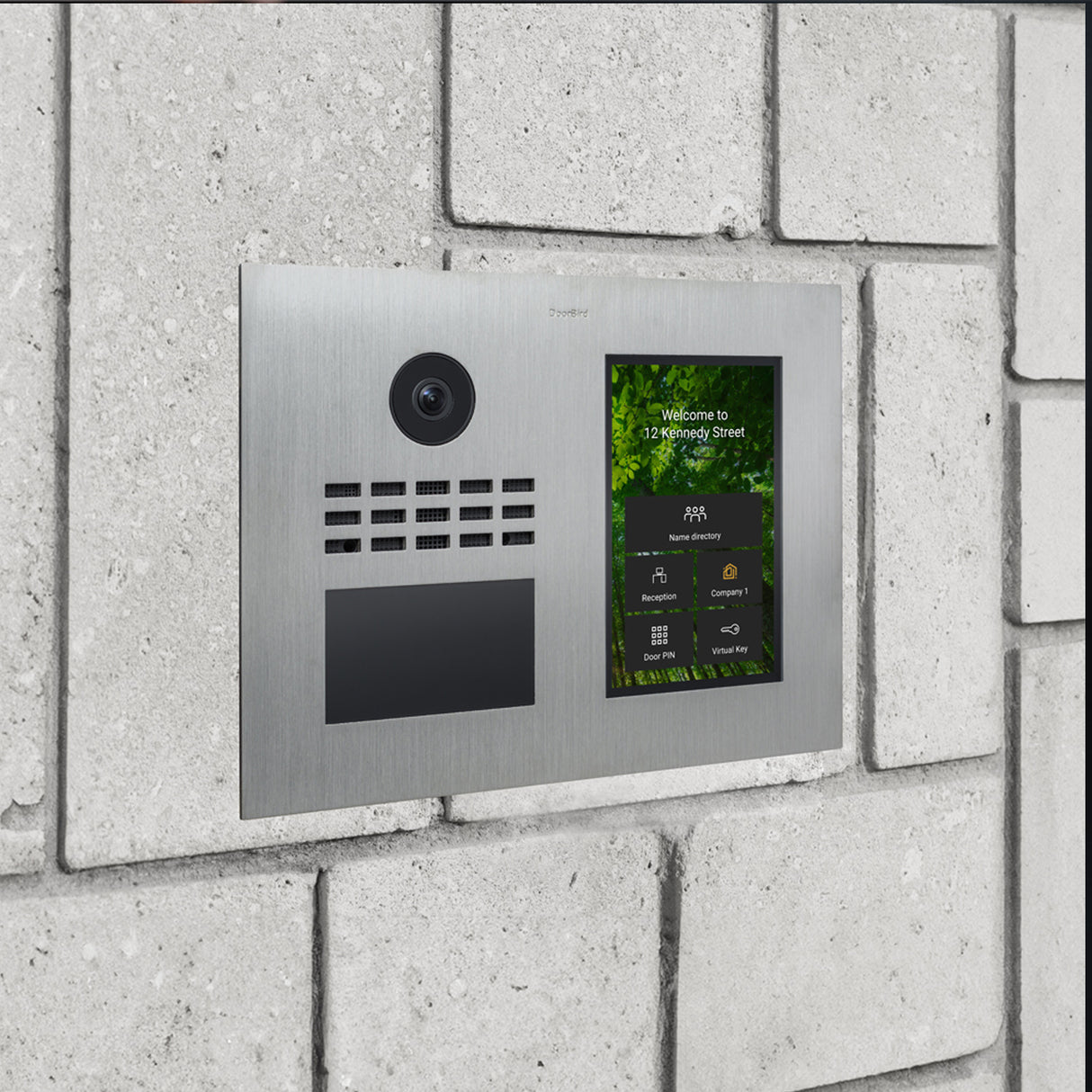 DoorBird D31TDH-V2A,Surface & Flush Mount possible, IP Video Door Station Stainless Steel, 7" Touch Display, For multi-tenant residences and buildings with up to 1000 units