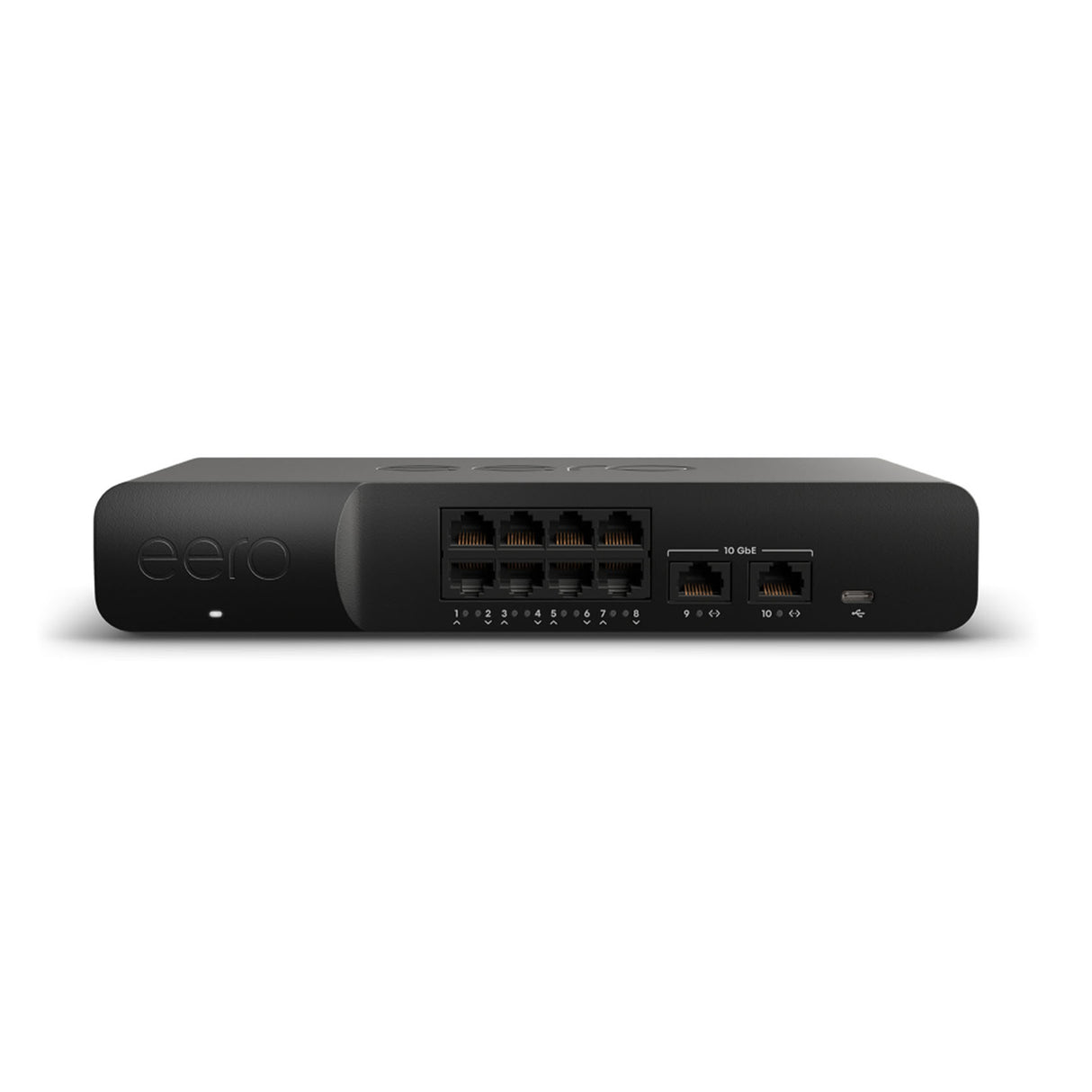eero U021121, PoE Gateway 10-port eero router and PoE switch | Two 10 GbE ports and eight 2.5 GbE PoE ports