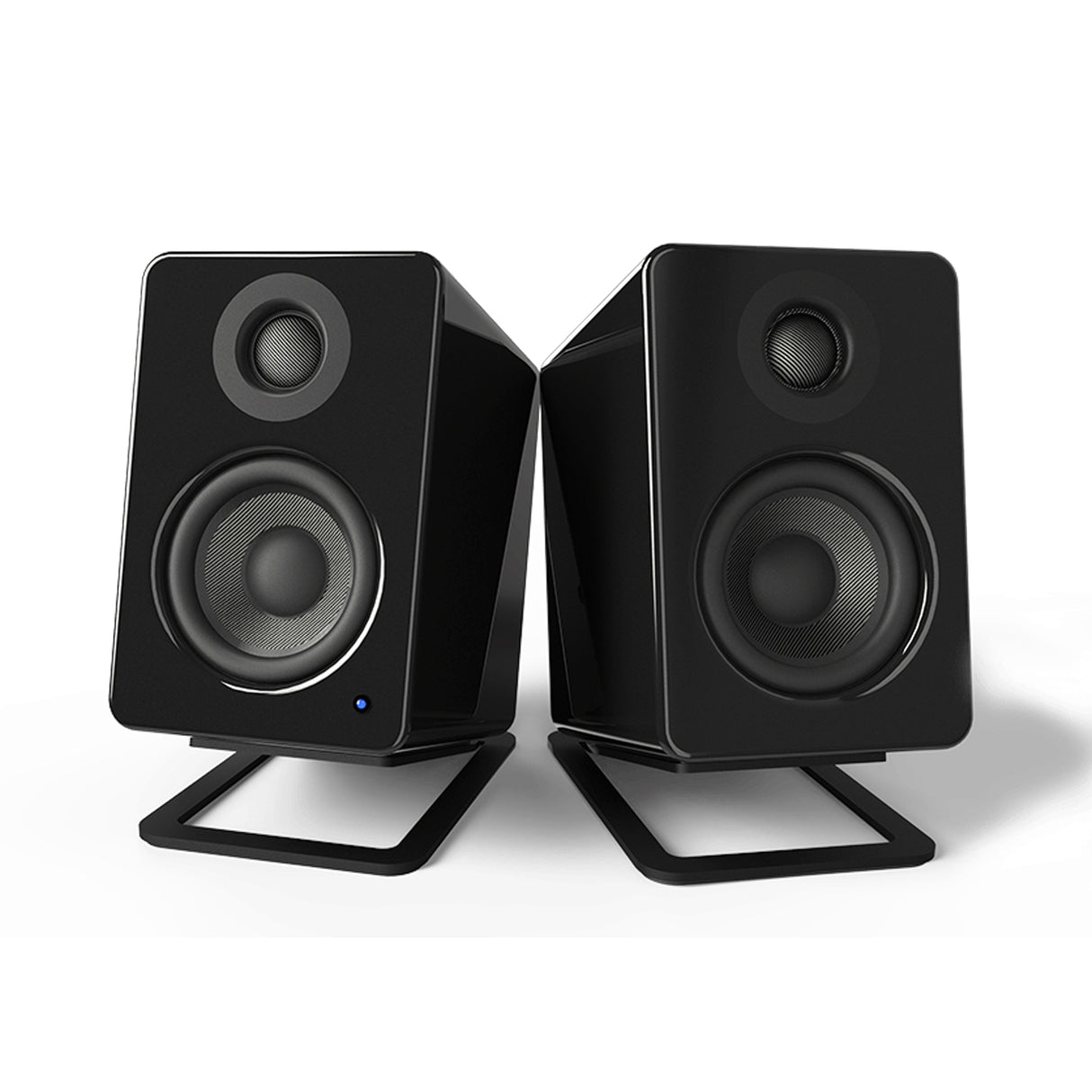 Kanto S2, Angled Desktop Speaker Stands for Small Speakers, Pair (Black/White)