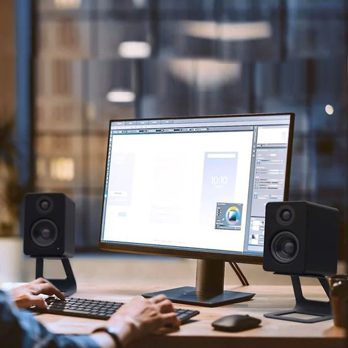 Kanto SE2, Elevated Desktop Speaker Stands for Small Speakers, Pair