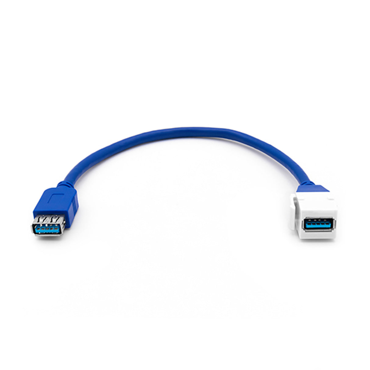 Acegear USB30COUPLERWH8IN USB 3.0 A Female to A Female KeystoneWITH 8" Cable White (Each), Closeout