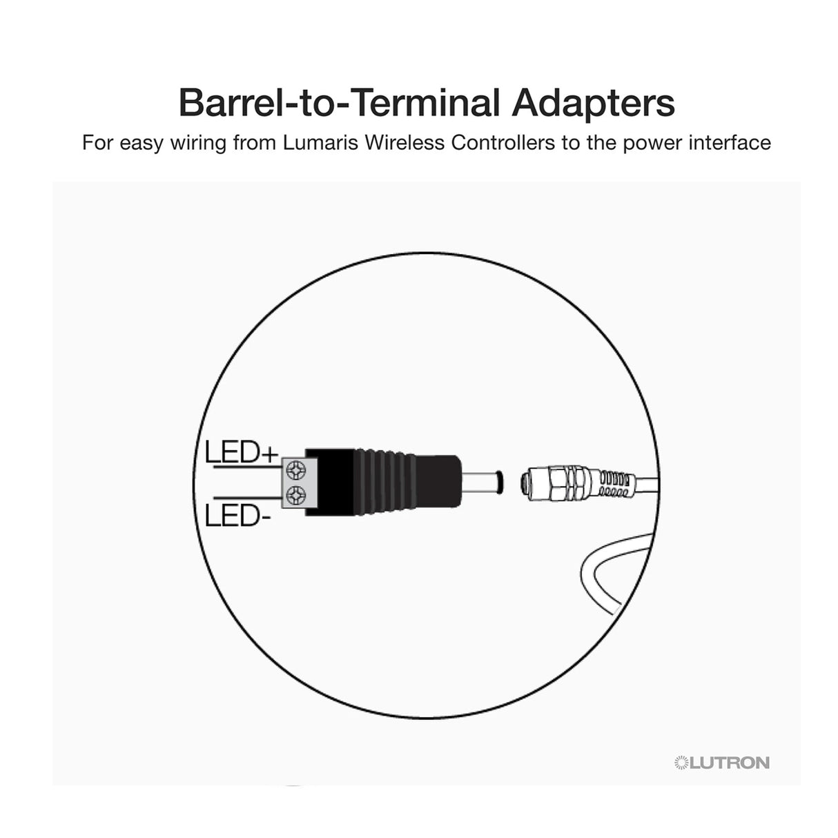 Lutron LU-BP1, Lumaris Barrel-to-Terminal Adapter - 3 Pack