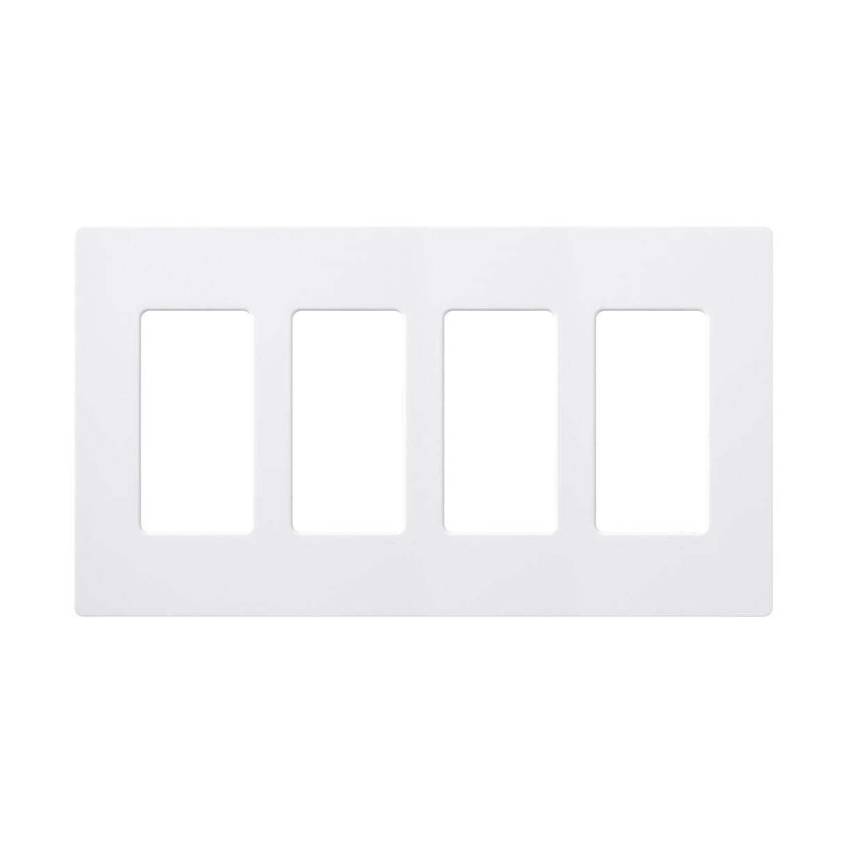 Lutron CW-4, Claro Screwless Designer Wallplate - 4 Gang - White