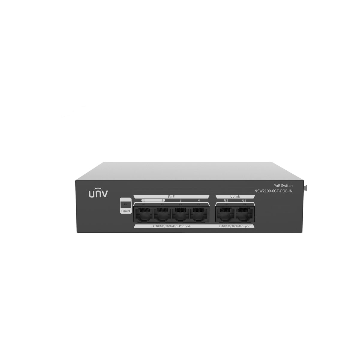 UNV NSW2100-6GT-POE-IN, 4 Port POE Switch with Lite Cloud Management