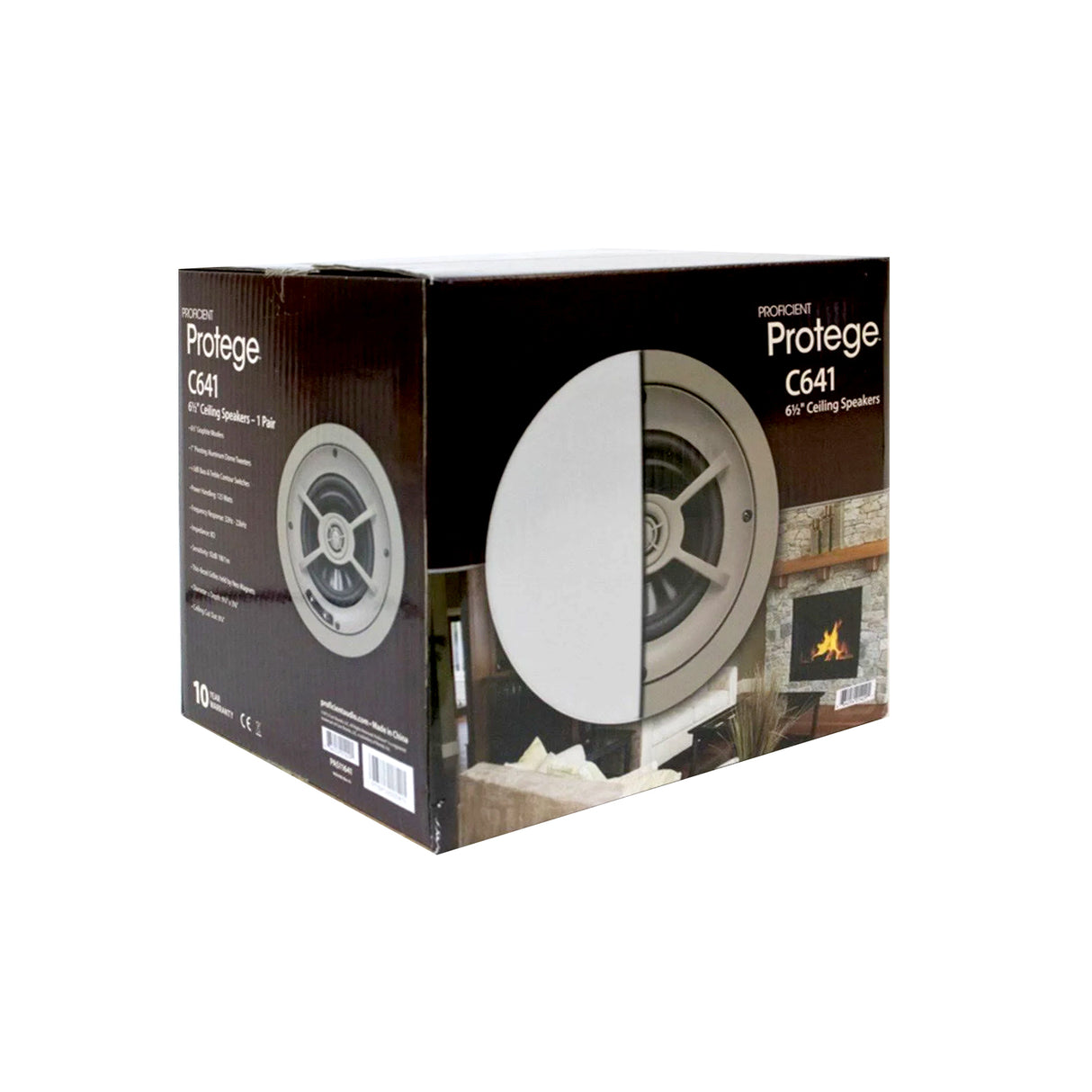 Proficient C641, Ceiling speaker with 6 1/2" graphite woofer, 1" pivoting aluminum tweeter and tone switches (Pair)