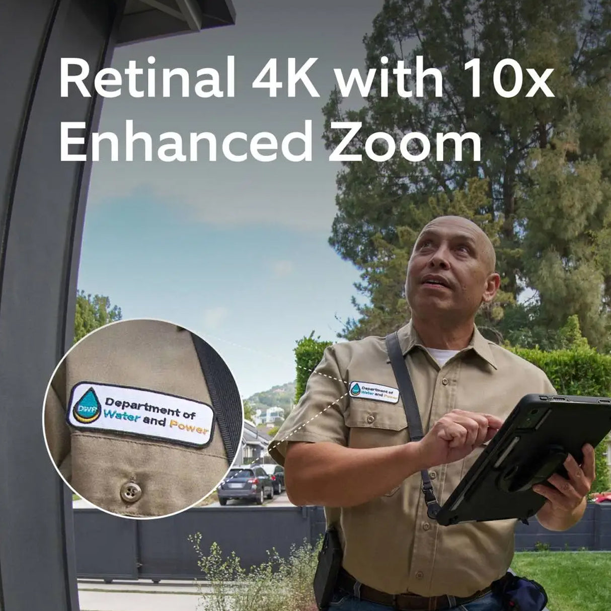 Ring Video Doorbell Wired Pro 4K, 10x Enhanced Zoom, and Low-Light Sight, Deep Silver