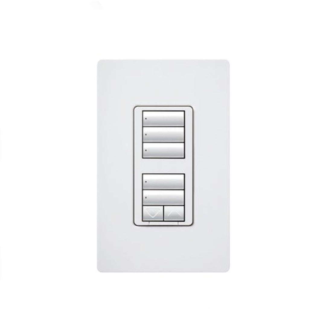 Lutron RRD-HN1RLD-WH, RadioRA 2 seeTouch Wall-Mount CL Wall-Mount CL Hybrid Keypad - Dual-Group w/ Raise-Lower - White