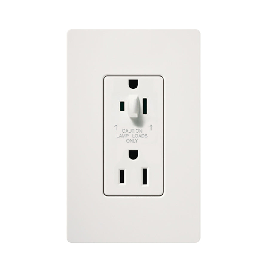 Lutron SCR-15-HDTR Claro 15A Tamper Resistant Receptacle - Half Dimming