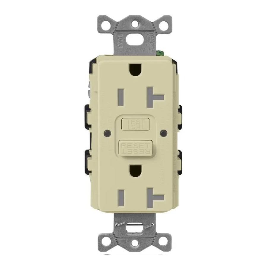 Lutron SCR-20-GFST, 20A, GFCI Receptacle, Tamper Resistant, Self Testing Recepticle, Cobblestone