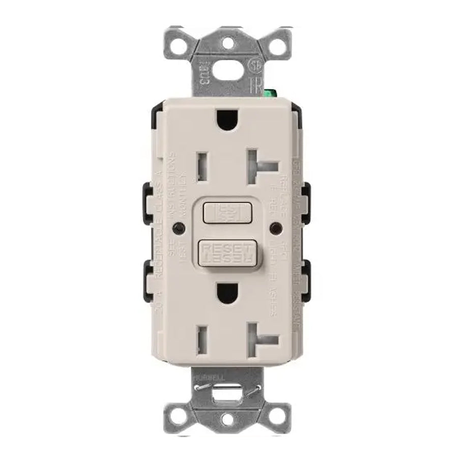 Lutron SCR-20-GFST, 20A, GFCI Receptacle, Tamper Resistant, Self Testing Recepticle, Cobblestone