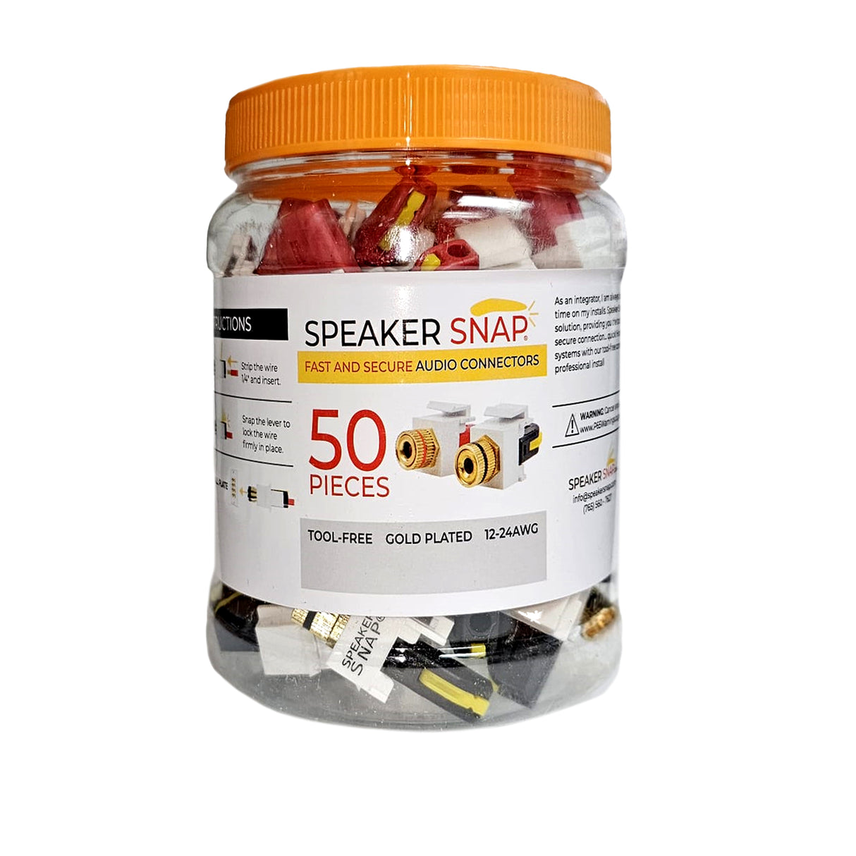 Speaker Snap SSKPB, White Keystone Insert Binding. (1 Pair To 50 Pairs)