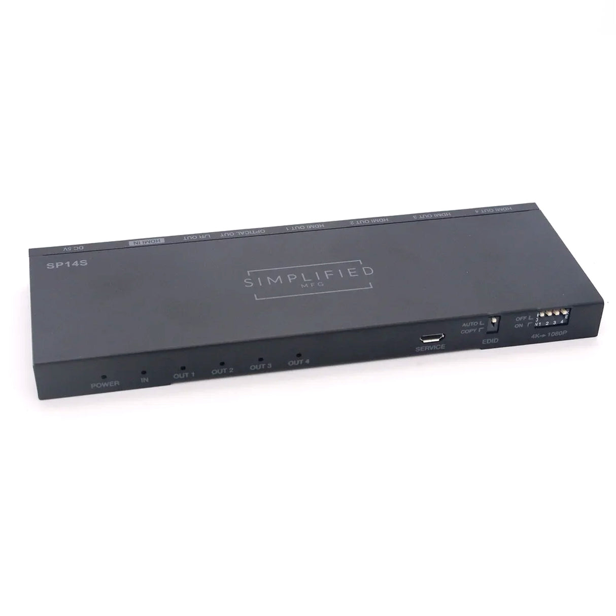 Simplified SP14S, HDMI 4K, 1X4 Splitter with Audio Breakout