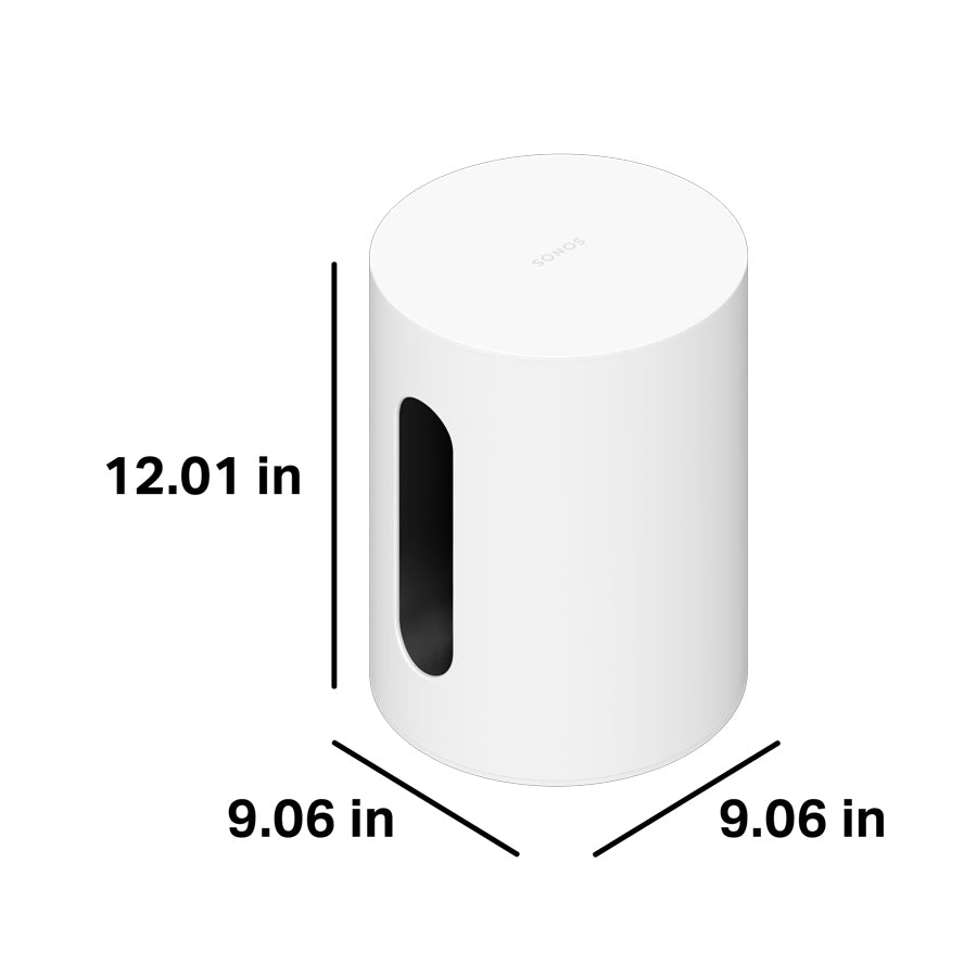 SONOS SUBM1US1, Sub Mini Wireless Subwoofer - Black / White