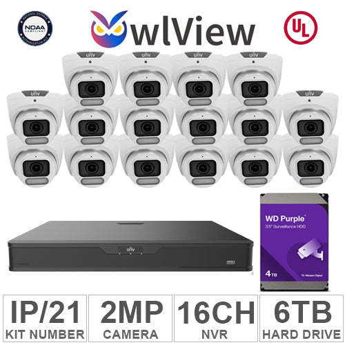 UNV KIT-IP/21 (16 IP Cameras 2MP + 1-WD/6-TB + 1-NVR/16-CH)
