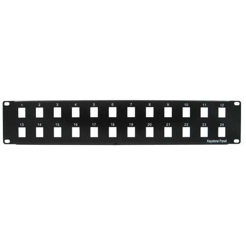 Vertical Cable (24 Port Blank Patch Panel 2U) Blank Patch Panel 2U, 24 Port, Black