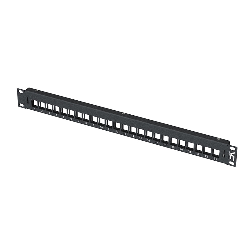 Vertical Cable (Optical Fiber Rack-Mount Panel) Keystone-Module, 1-RMU, 24-Position, Blank Without Label Holders