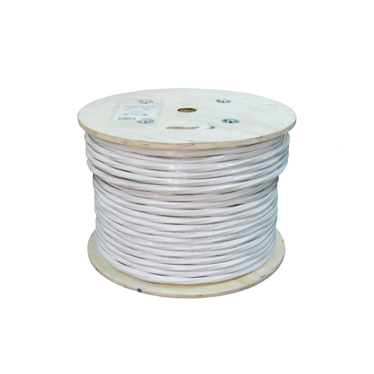 Vertical Cable (CAT6A Shielded) 23 AWG, Solid Bare Copper, Wooden Spool, 1000ft, White