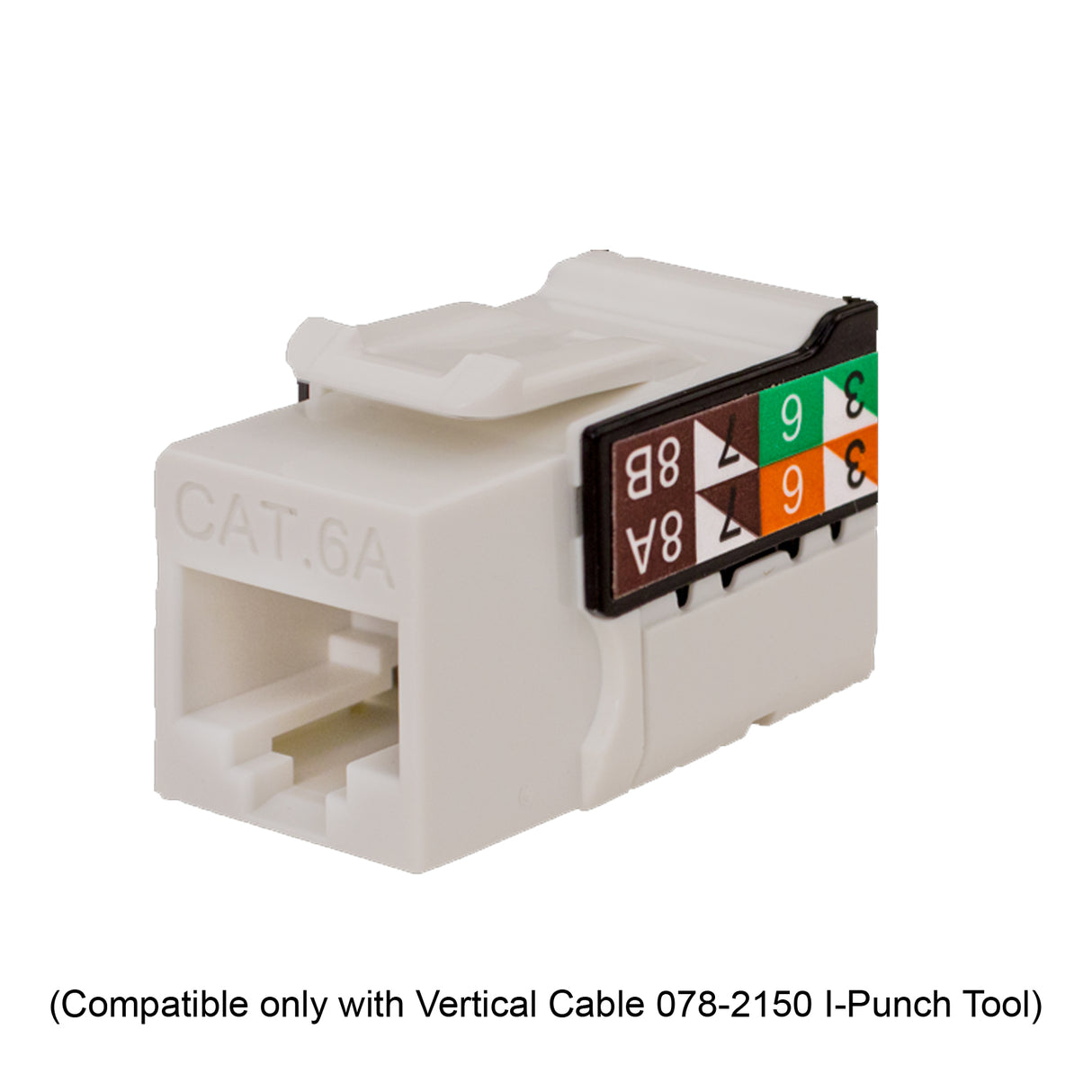 Vertical Cable (CAT6A Keystone Jack 90 Degrees) CAT6A Keystone, White / Blue / Orange (Each)