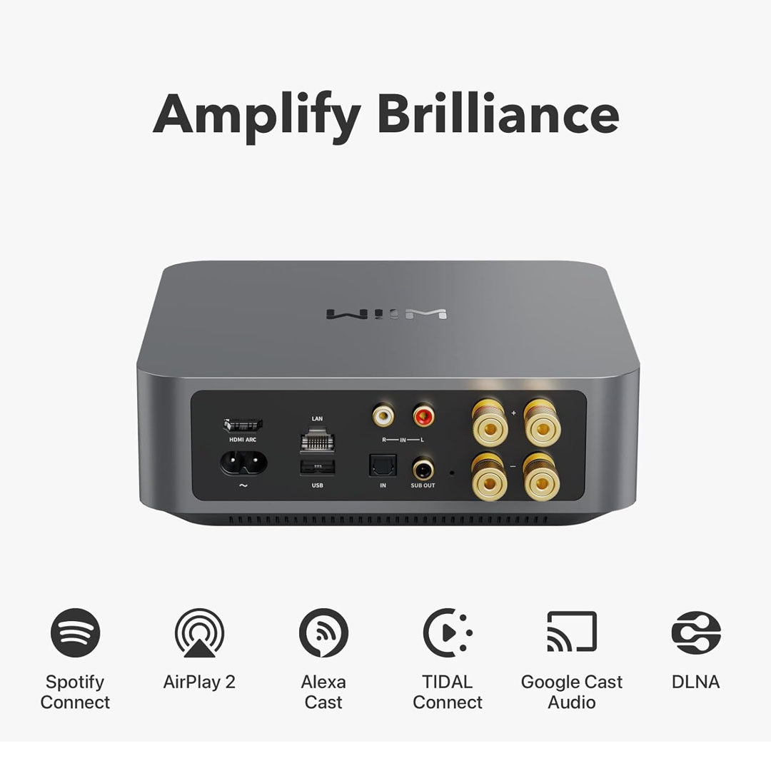WIIM AMP, Multiroom Streamer Amplifier, 60w per Channel, Space Gray