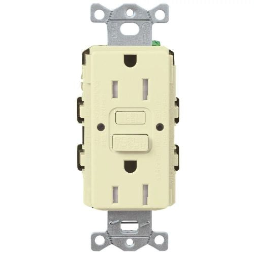 Lutron Claro CAR-15-GFST, 15A GFCI Receptacle - Tamper Resistant