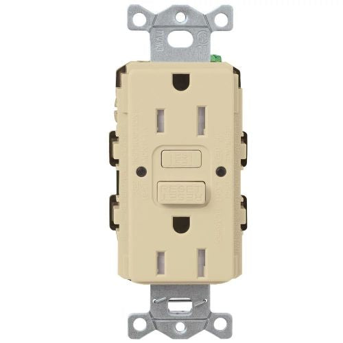 Lutron Claro CAR-15-GFST, 15A GFCI Receptacle - Tamper Resistant